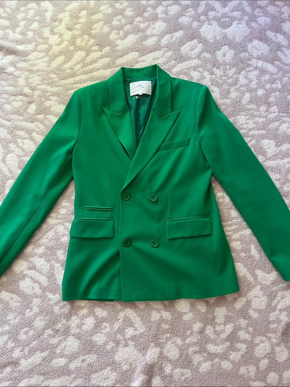 Green Double-Breasted Women's Blazer
